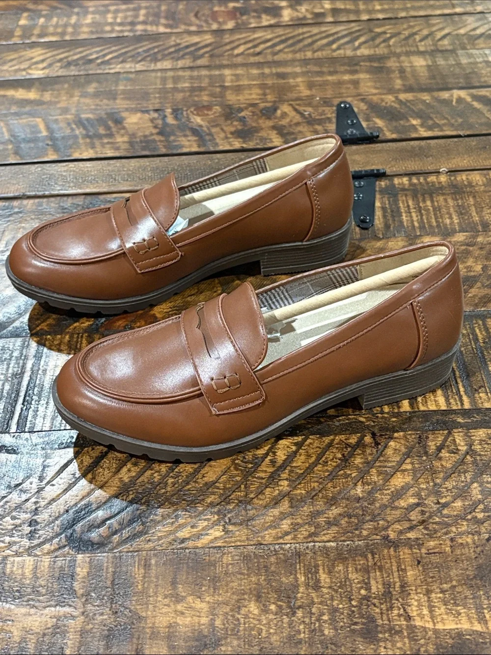 Croft & Barrow brown leather Penny slip on loafers